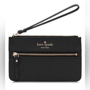 Kate Spade Bee Mika’s Pond Black Saffiano Leather Wristlet/Wallet